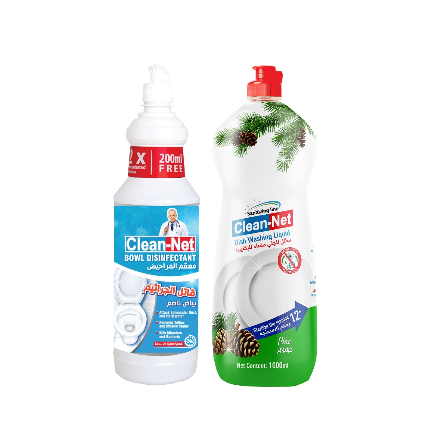 Bowl disinfectant 1.2L + Dish washing liquid 1L
